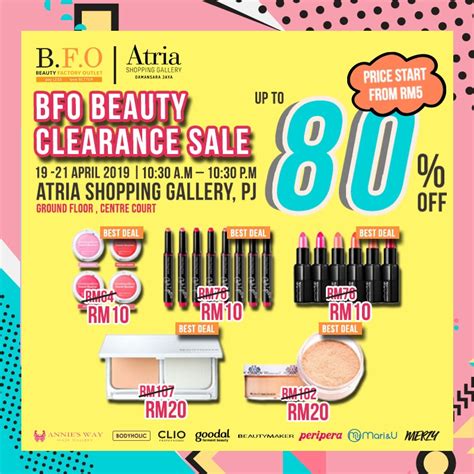 cosmetic clearance outlet.